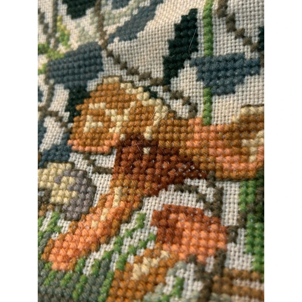 Finished Cross Stitch‎ Wall Hanging Permin of Copenhagen "Forest Floor" Handmade - Picture 8 of 8